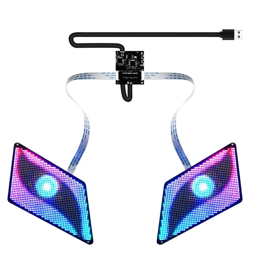 Blinking Eyes LED Display Panel Eagle Eyes Winking Screen APP Programmable LED Eye Display Sign for Car Backpack Bag LED Screen