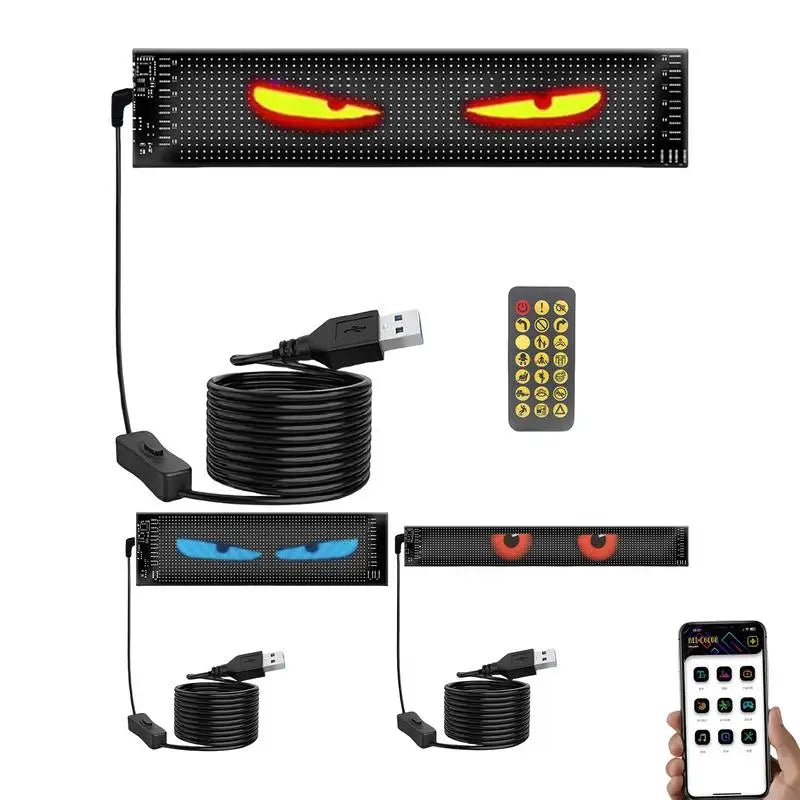 Car Devil Eyes Light LED Display For Windshield Waterproof Smart Programmable Car LED Display LED Funny Eye Light Signs Car Deco