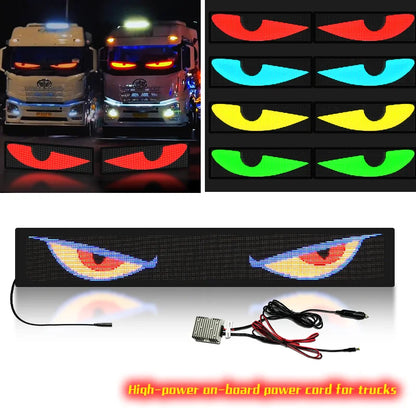 Truck Windshield Advertising Flexible LED Display Board APP Programmable RGB Text Screen Eyes Animated Digital LED Signage DC24V
