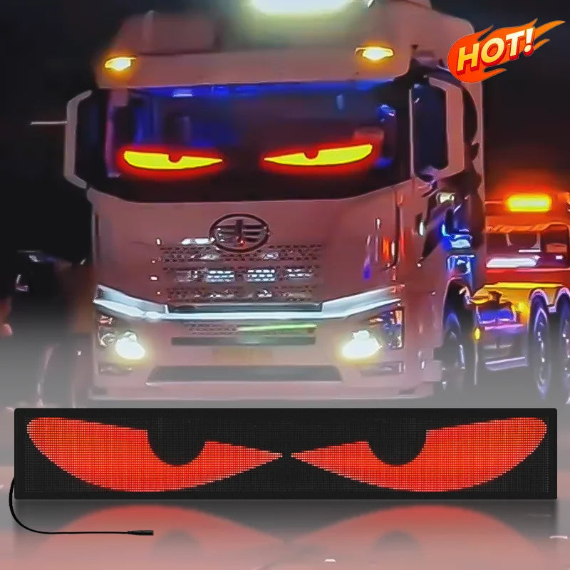 Truck Windshield Advertising Flexible LED Display Board APP Programmable RGB Text Screen Eyes Animated Digital LED Signage DC24V