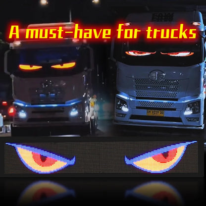Truck Windshield Advertising Flexible LED Display Board APP Programmable RGB Text Screen Eyes Animated Digital LED Signage DC24V