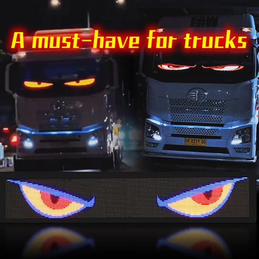 Truck Windshield Advertising Flexible LED Display Board APP Programmable RGB Text Screen Eyes Animated Digital LED Signage DC24V