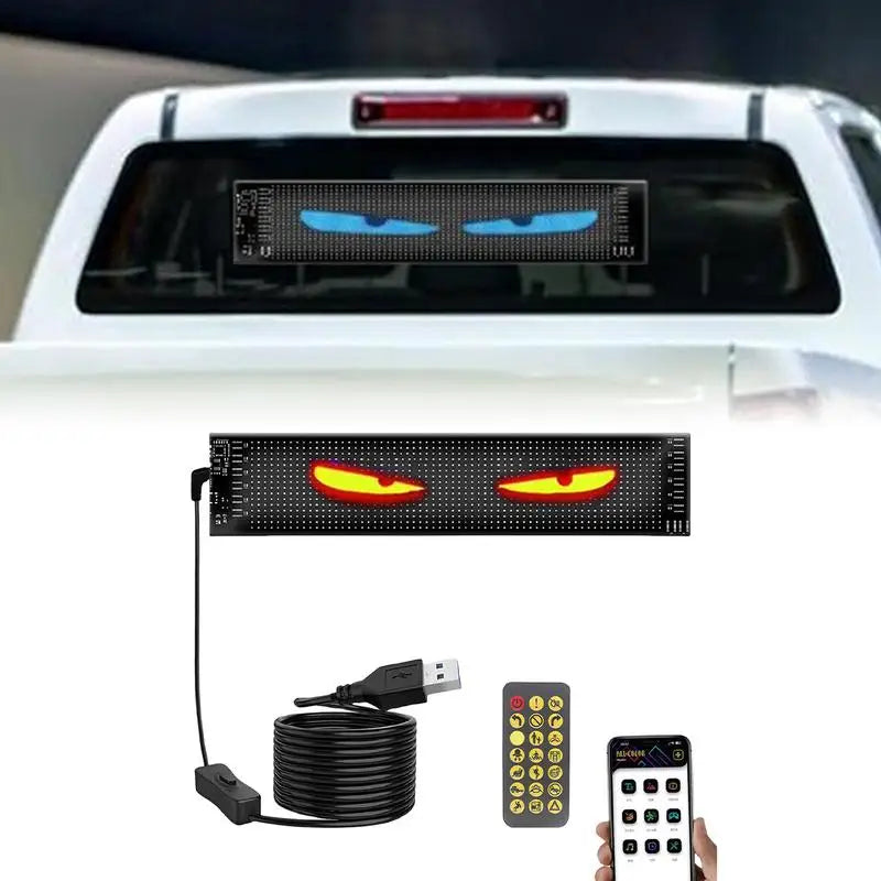 Car Devil Eyes Light LED Display For Windshield Waterproof Smart Programmable Car LED Display LED Funny Eye Light Signs Car Deco