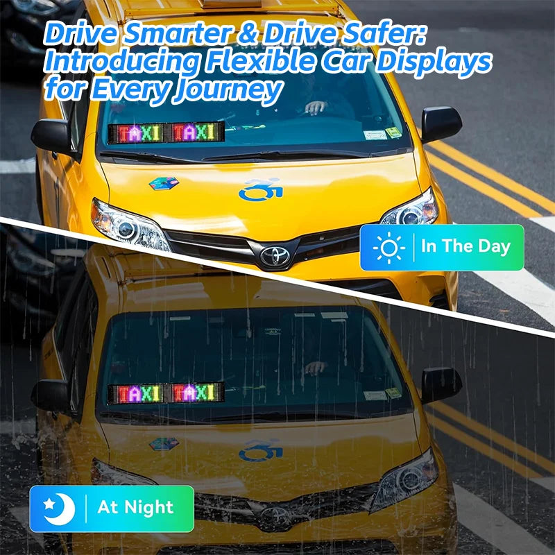 Truck Windshield Advertising Flexible LED Display Board APP Programmable RGB Text Screen Eyes Animated Digital LED Signage DC24V