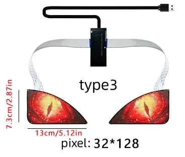 Blinking Eyes LED Display Panel  Eagle Eyes Winking Screen APP Programmable LED Eye Display Sign for Car Backpack Bag LED Screen